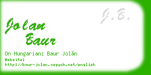 jolan baur business card